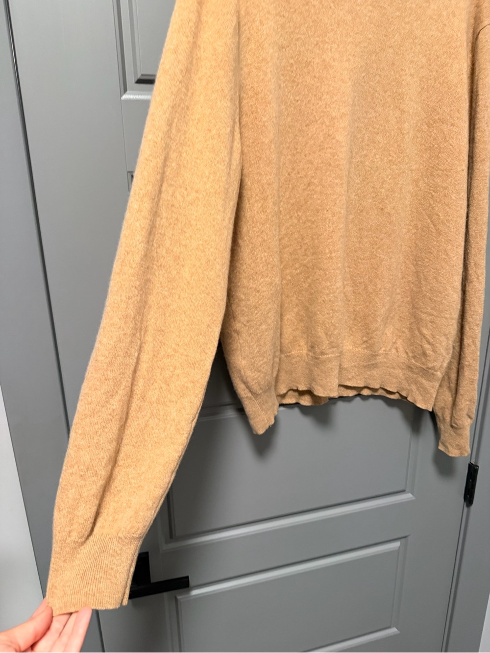 Saks Fifth Avenue Men's V-Neck Sweater Camel Tan Cashmere XXL - Picture 5 of 7